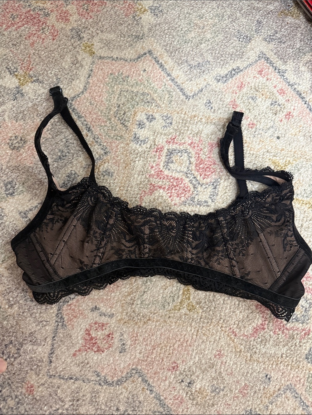Black Lace Sheer Mini Pushup Bustier